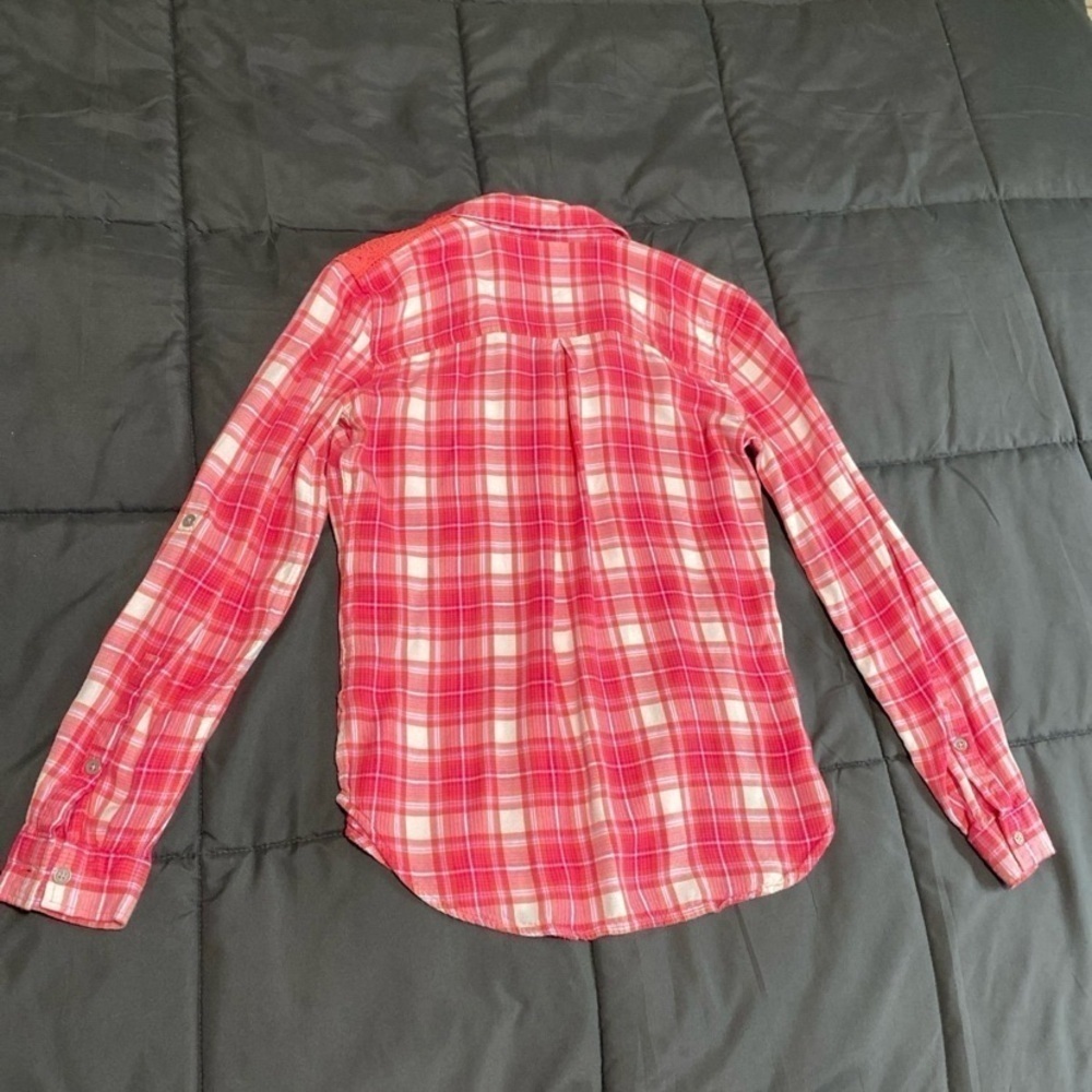 NY & Co Pink Plaid Shirt - Picture 2 of 7